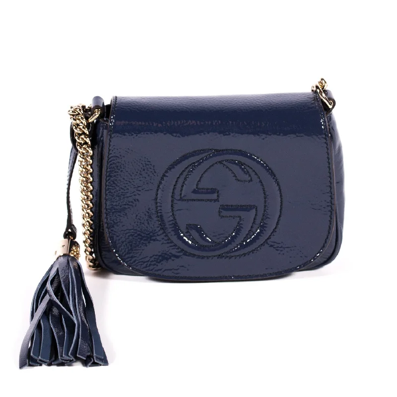 Women Gucci crossbody bags with a woven leather strapGucci Soho Chain Crossbody