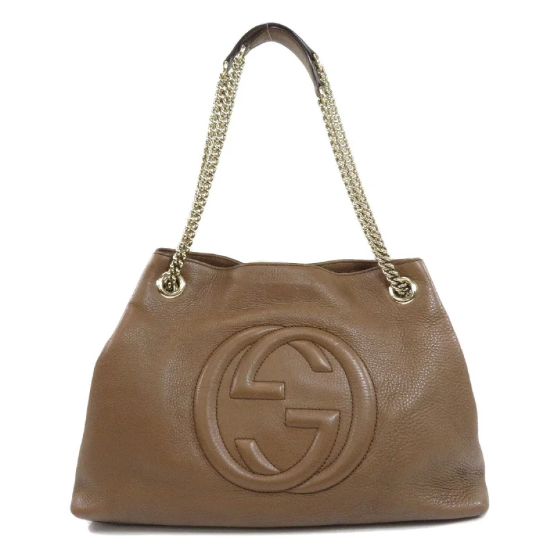 Ladies Gucci shoulder bags with a tassel decorationGucci 308982 Soho Chain Bag Tote Calf Ladies