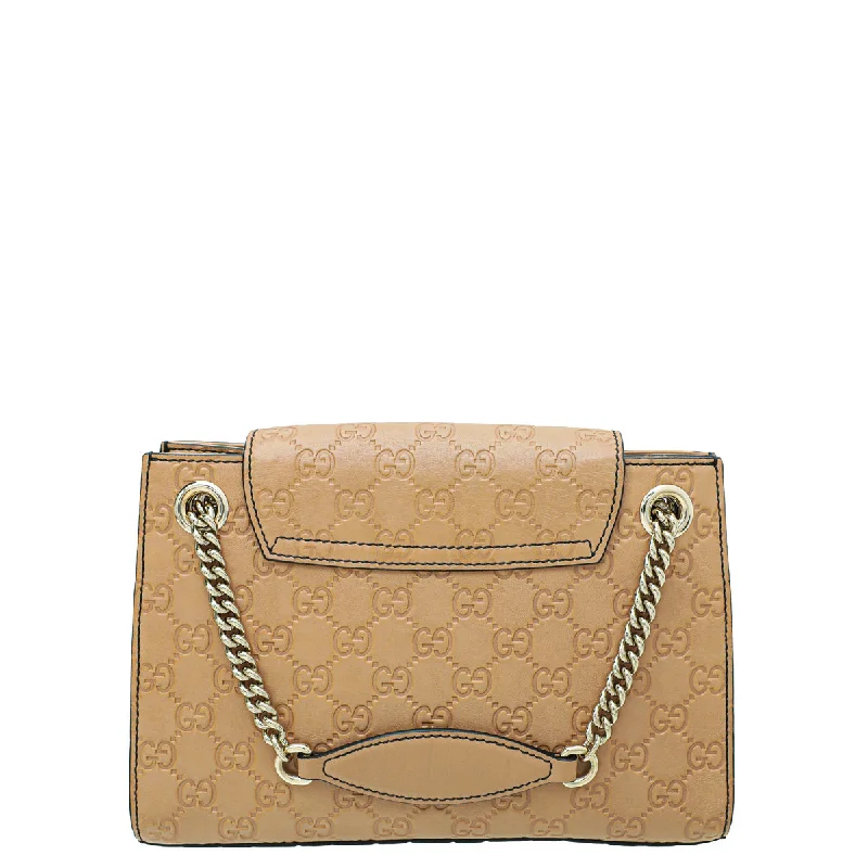 Women Gucci bags with a detachable mirror insideGucci Light Brown Guccissima Emily Small Bag