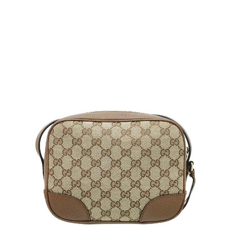 Women Gucci bags with a zip - around closure for securityGucci Brown GG Mini Bree Messenger Bag