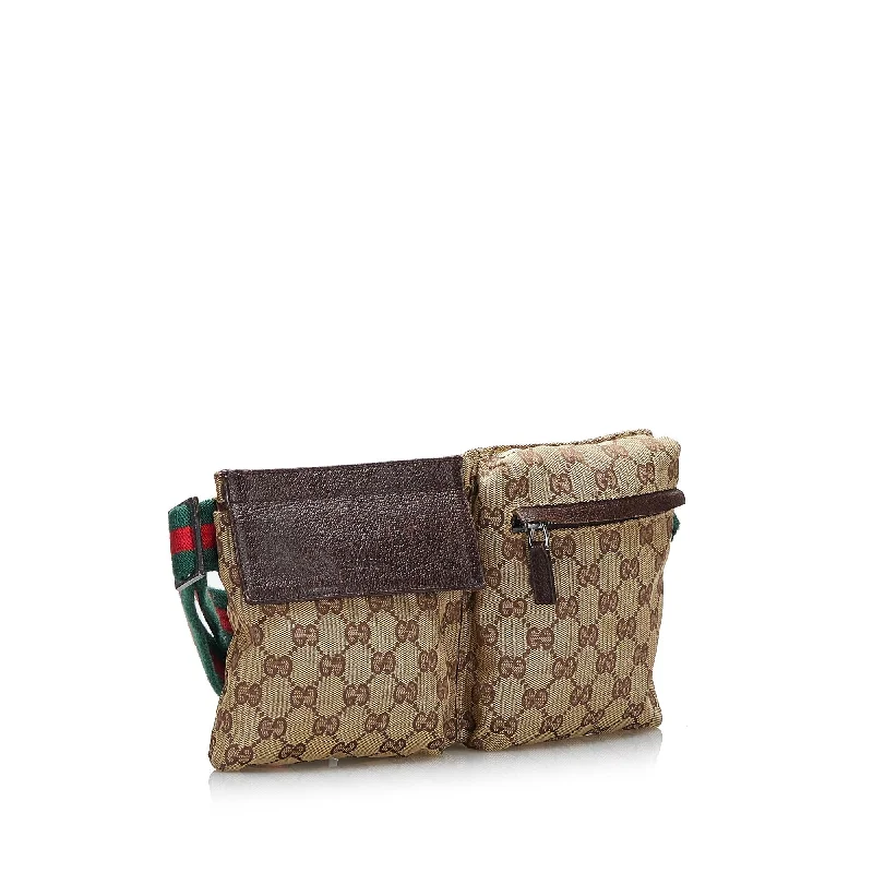 Women Gucci bags with a detachable mirror insideGucci GG Canvas Web Belt Bag (SHG-6Kyxfy)