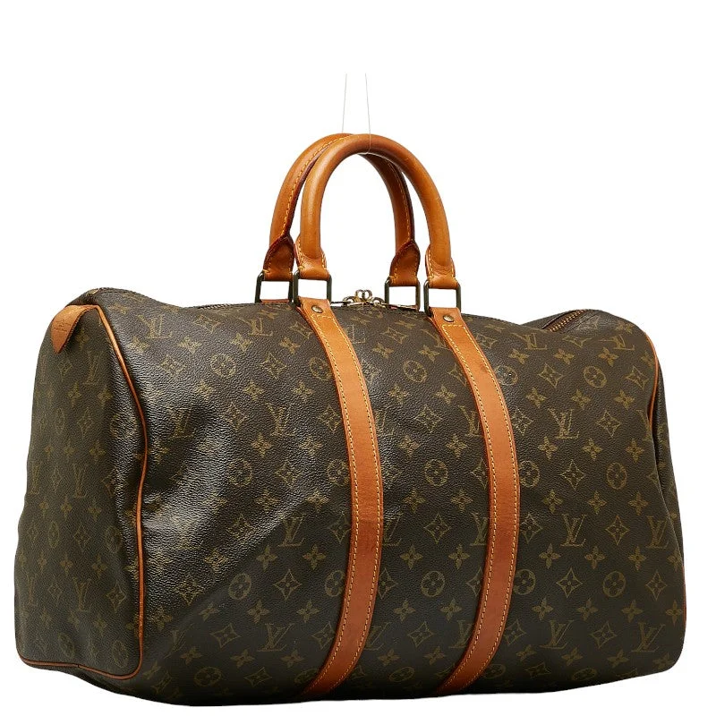 Ladies Louis Vuitton shoulder bags with a magnetic - closure flap for easeLouis Vuitton Monogram K-Polar 45 Boston Bag M41428 Brown PVC Leather  Louis Vuitton