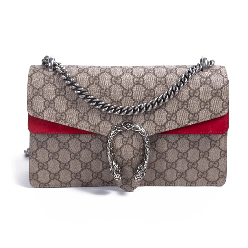 Women Gucci bags with a front - zip pocket for small itemsGucci Small GG Supreme Dionysus Bag