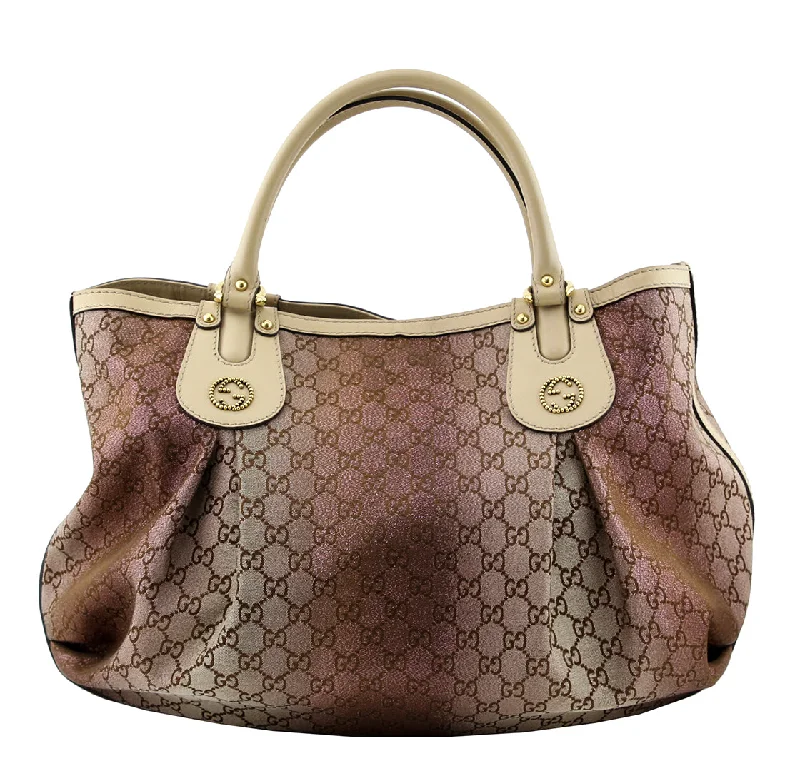 Small - sized Women Gucci shoulder bags for evening outingsGucci Brown Lurex Scarlett Tote