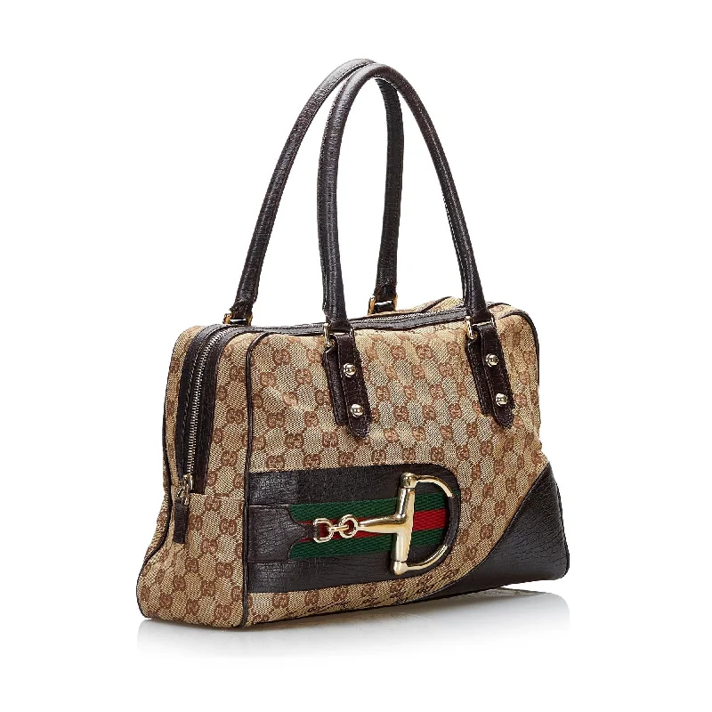 Women Gucci tote bags in GG Supreme canvas for a branded feelGucci GG Canvas Hasler Handbag (SHG-kbVyMT)