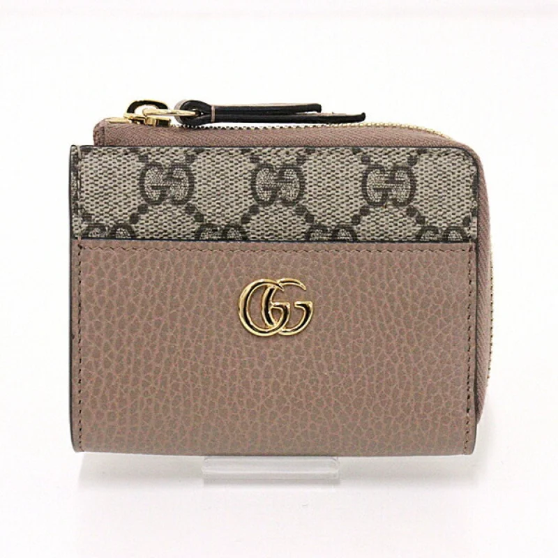 Women Gucci crossbody bags with a keychain holderGucci GG Marmont Zip Mini Wallet 658609 Dusty Pink