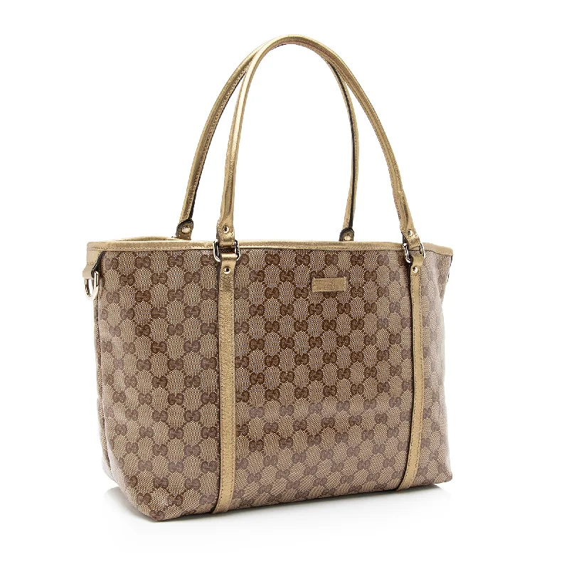 Gucci handbags for women with a patent - leather finishGucci Crystal GG Joy Medium Tote (23642)