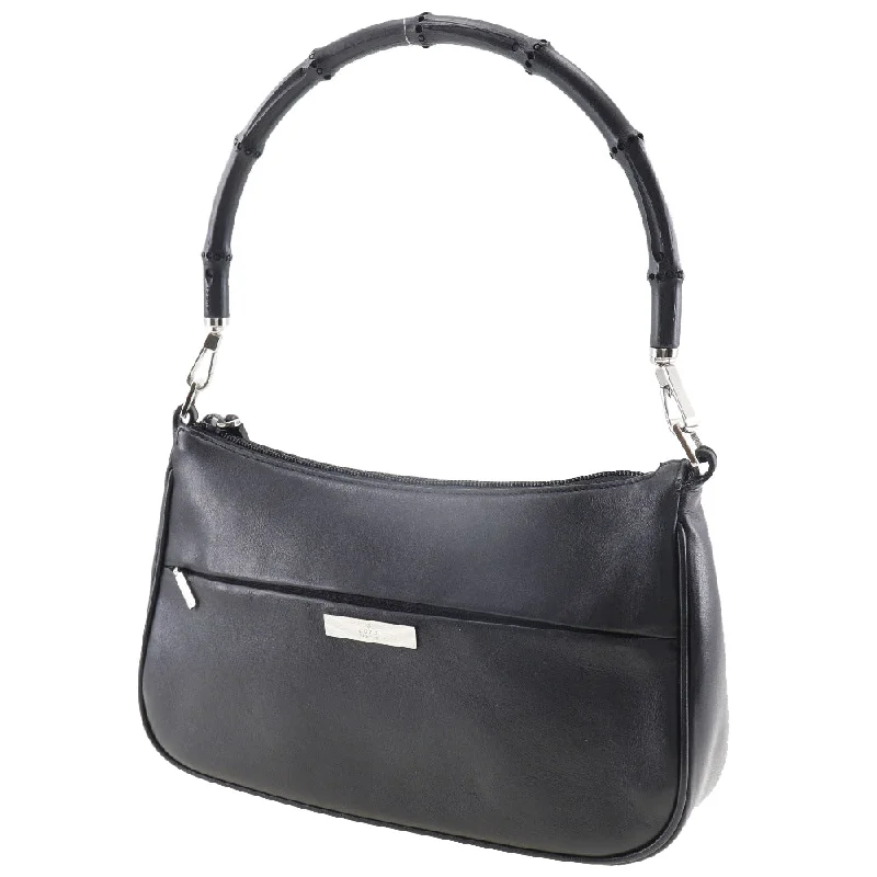 Women Gucci bags with a magnetic snap closure for easy accessGUCCI Shoulder Bag 1.3865 Calfskin black Bamboo Women Used