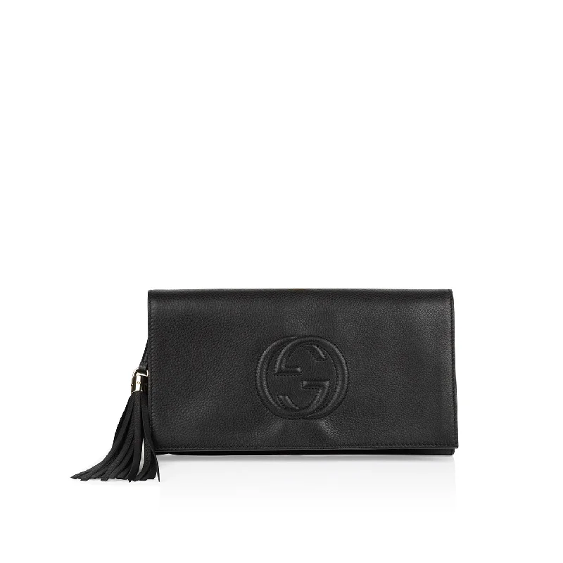 Women Gucci bags with a front - flap pocket for quick - access itemsGucci Soho Clutch