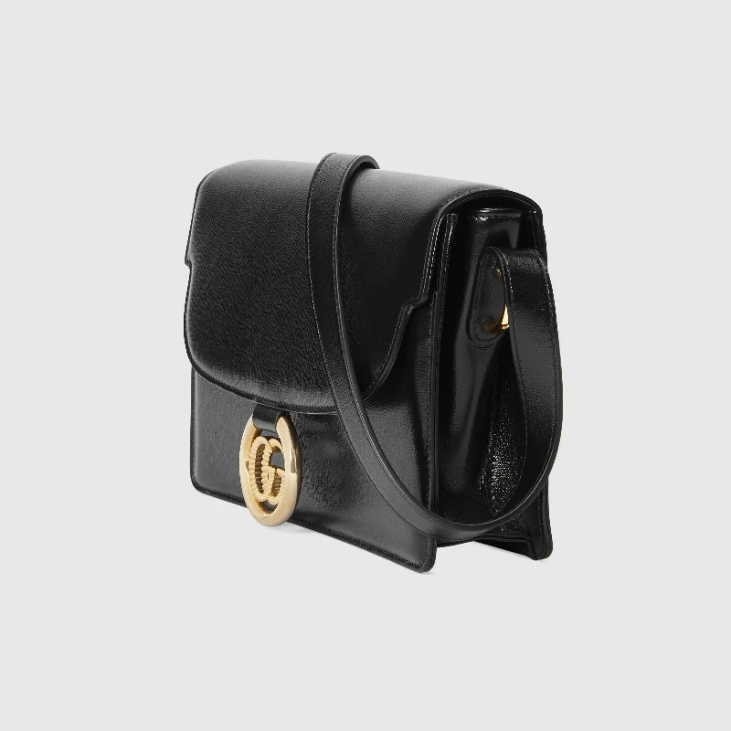 Ladies Gucci shoulder bags with a wide - width strapGucci Small Leather Shoulder Bag Black