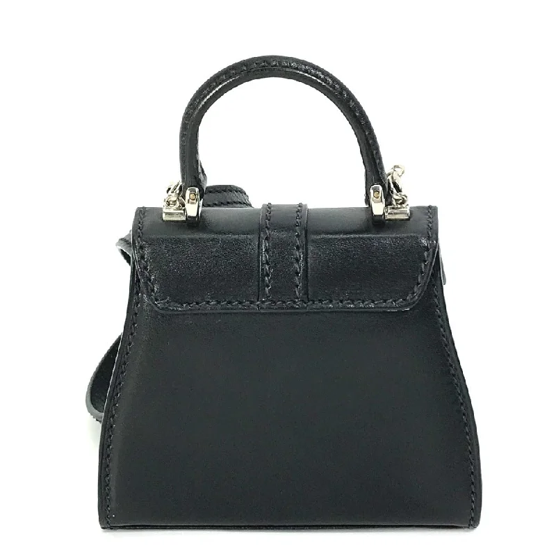 Women Gucci Sylvie bags with a leather - wrapped handleGUCCI Shoulder Bag 007.090.0234 leather black Mini bag Women Secondhand