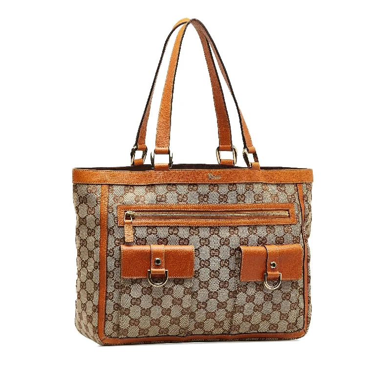 Women Gucci backpacks with a luxurious leather finishGucci GG Canvas Abbey Pocket Tote O540WB)