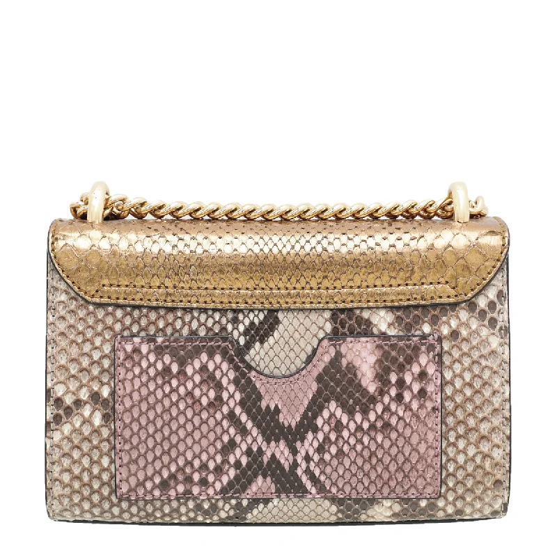 Ladies Gucci shoulder bags with a single - handle designGucci Bicolor Python Padlock Small Bag