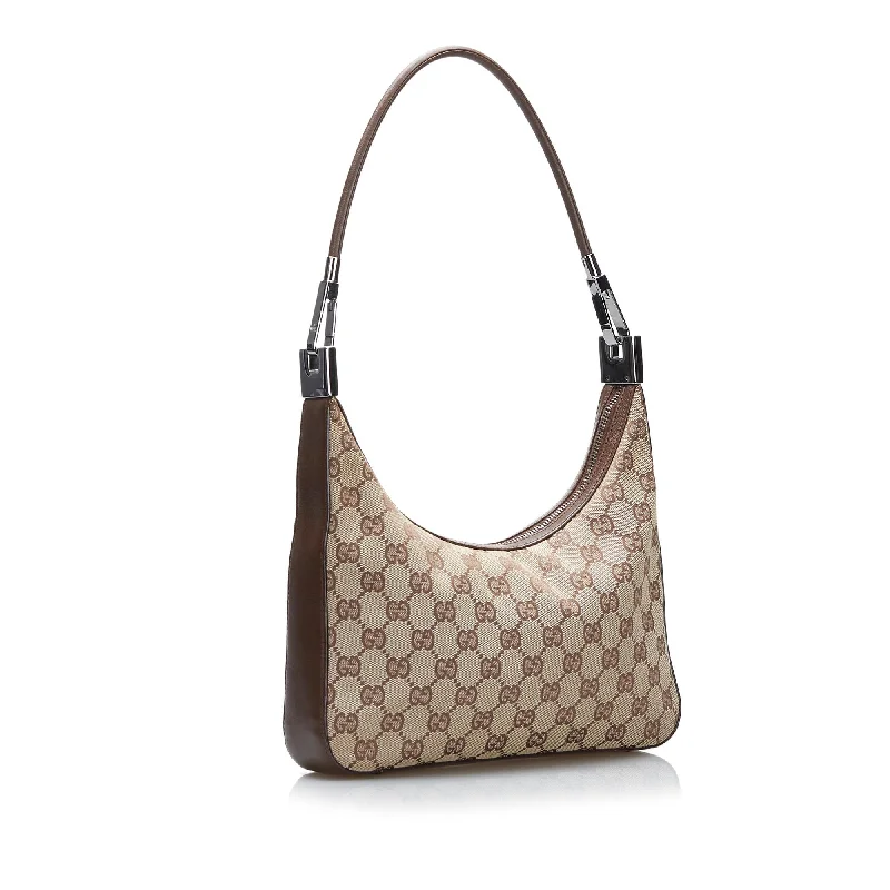 Women Gucci Sylvie bags with a detachable ribbon detailGucci GG Canvas Shoulder Bag (SHG-JMaLUS)