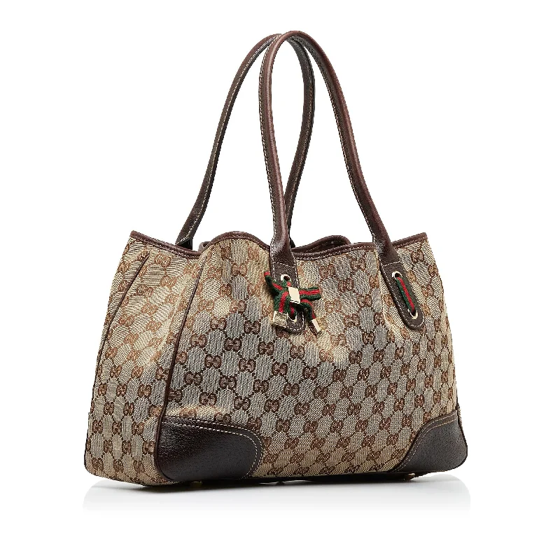 Gucci tote bags for women with a double - handle designGucci GG Canvas Princy Tote Bag (SHG-CgZKf5)