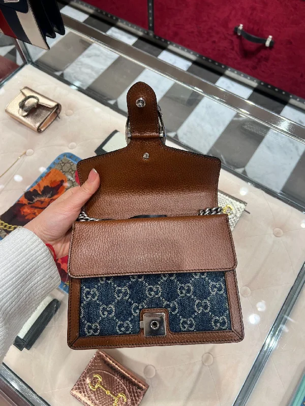 Gucci Dionysus bags for women with tiger - head claspsPreorder Gucci denim mini Dionysus handbag