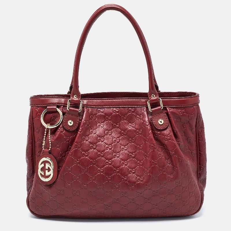 Women Gucci bags with a zippered interior pocketGucci Red Guccissima Leather Sukey Tote