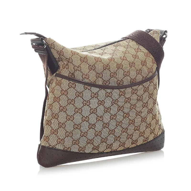 Women Gucci bags with a zippered interior pocketGucci GG Canvas Crossbody Bag (33330)