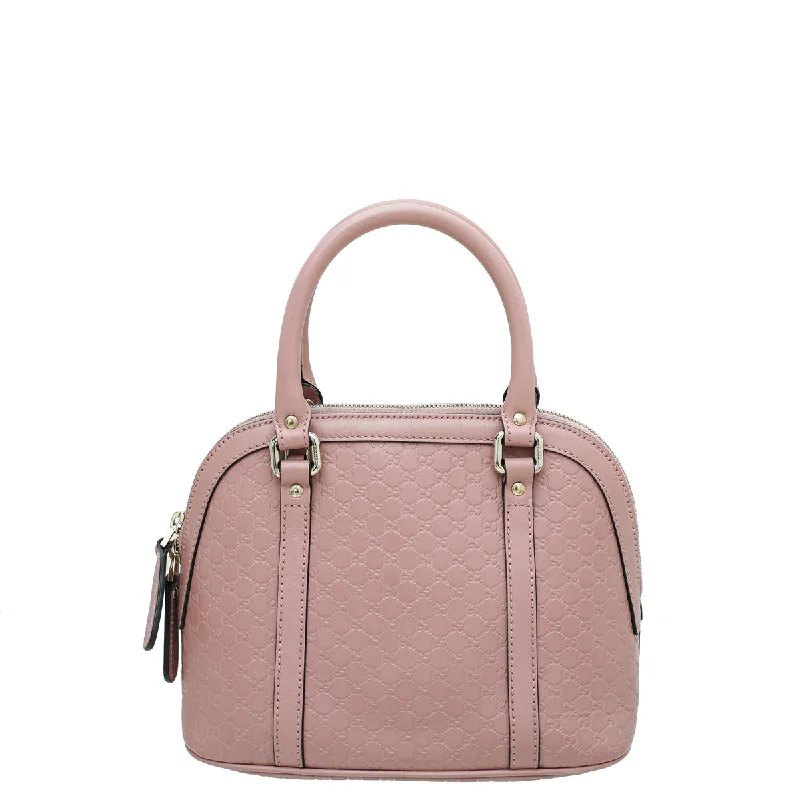 Women Gucci Sylvie bags with a detachable ribbon detailGucci Dusty Pink Microguccissima Dome Satchel Mini Bag