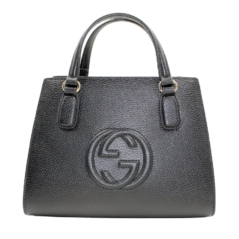 Gucci handbags for women with a metal - framed claspGucci Small Soho Leather Tote Bag