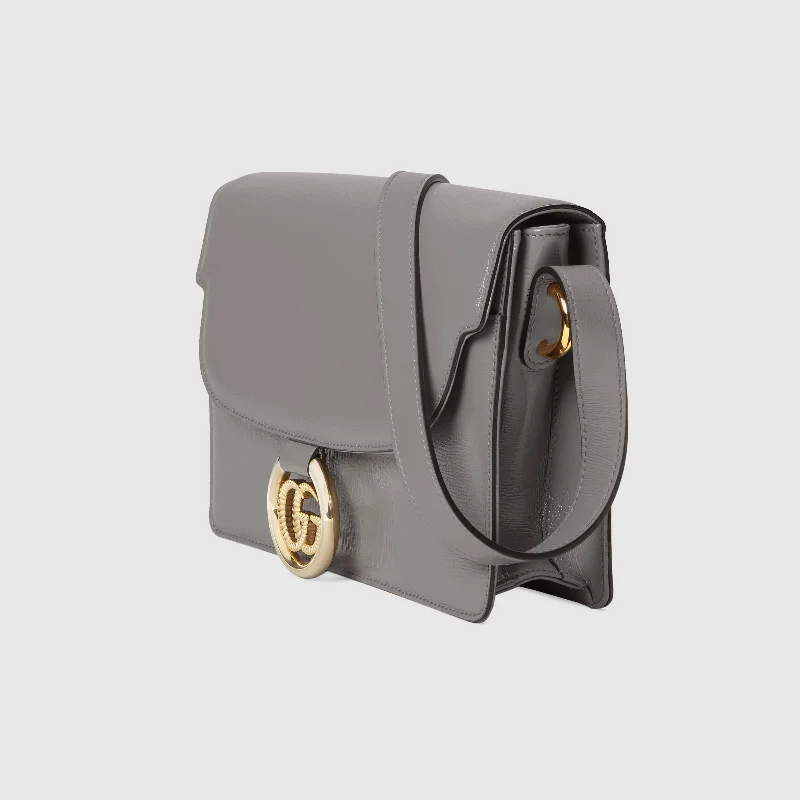 Gucci tote bags for women with a water - resistant coatingGucci Small Leather Shoulder Bag Dusty Grey