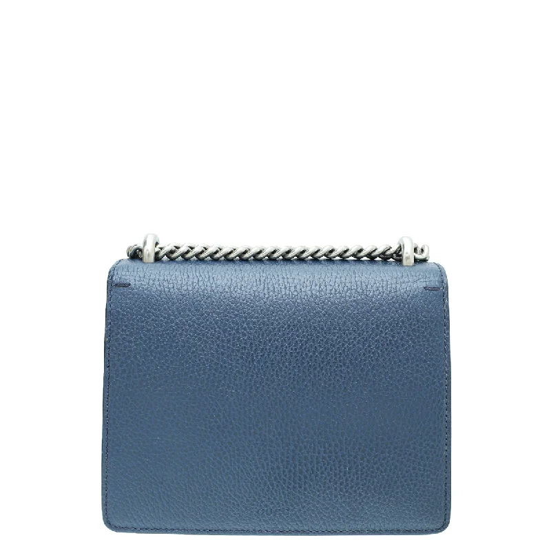 Women Gucci bags with a zippered interior pocketGucci Blue Crystal Dionysus Chain Mini Bag