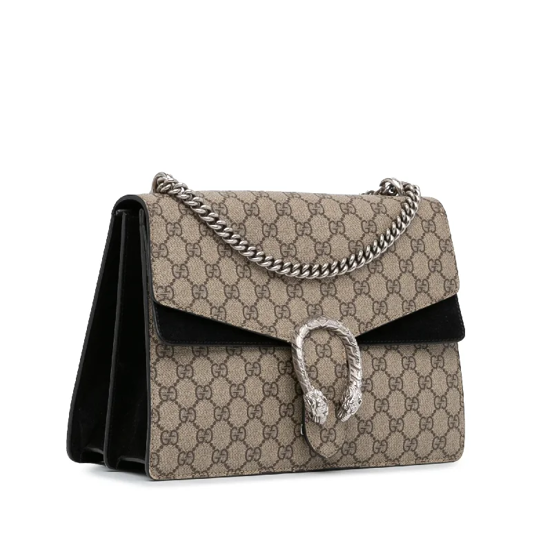 Women Gucci bags with a snap - button closure and a decorative charmGucci Medium GG Supreme Dionysus Shoulder Bag (SHG-NJpfES)