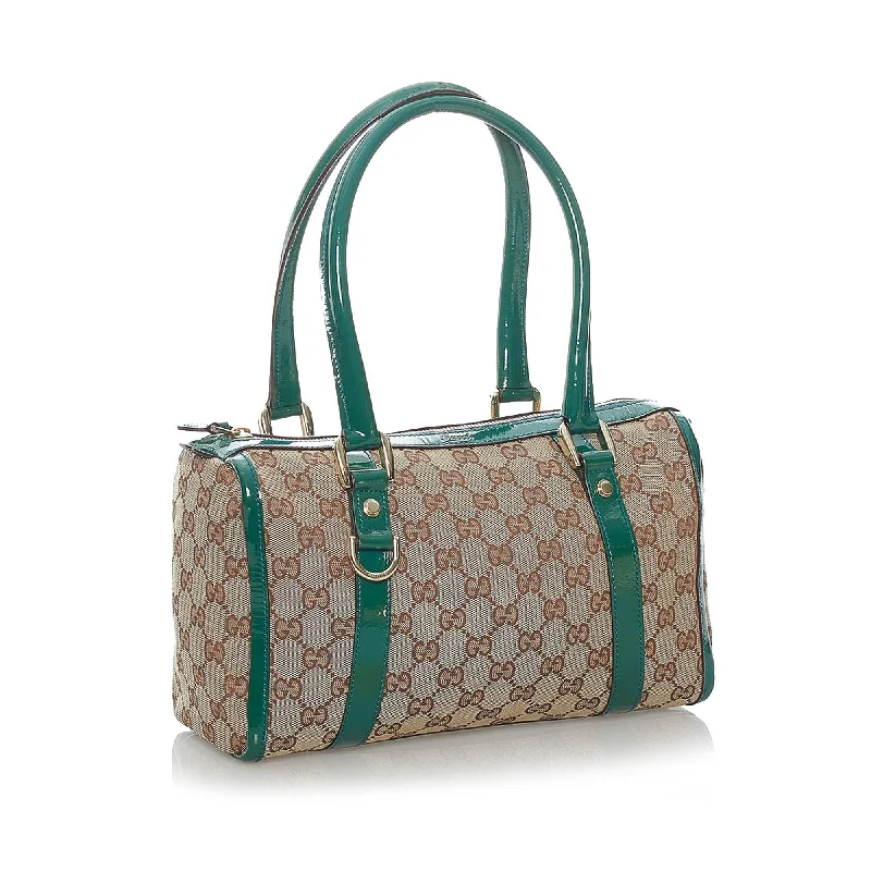 Women Gucci Sylvie bags with a monogram - embossed leatherGucci GG Canvas Abbey Boston Bag (30437)