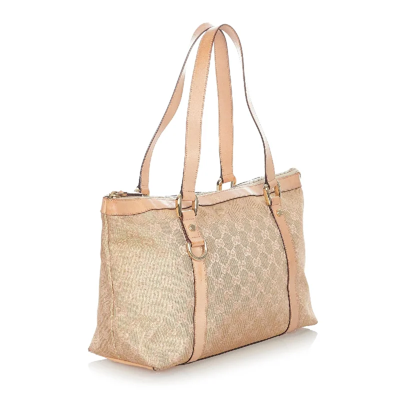 Women Gucci backpacks with a luxurious leather finishGucci GG Canvas Abbey Tote Bag (23743)