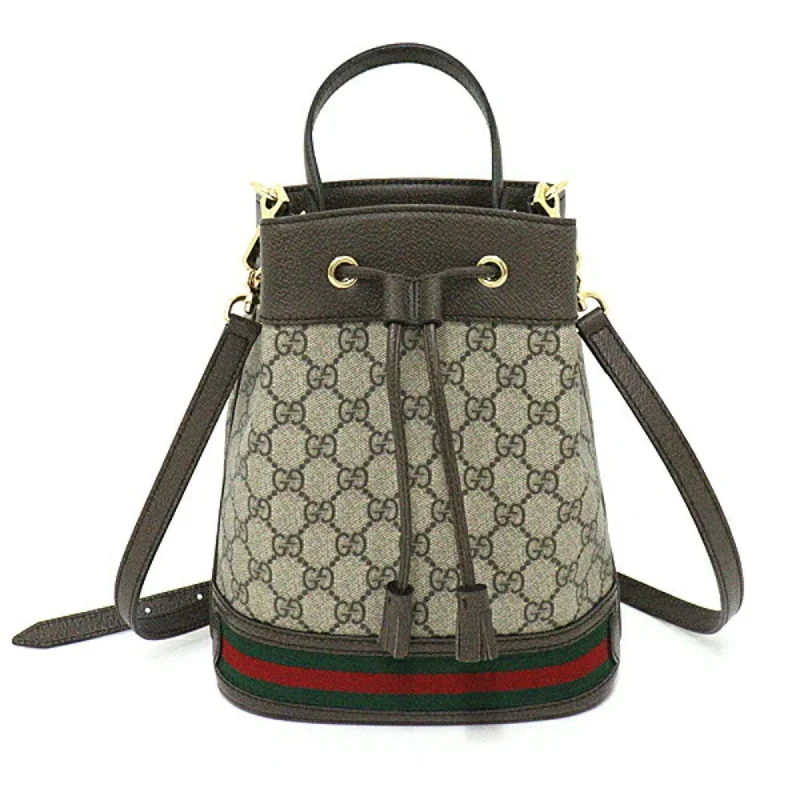 Ladies Gucci shoulder bags with a wide - width strapGucci Ophidia GG Small Bucket Bag 2way Handbag Shoulder 550621 Brown Green Red