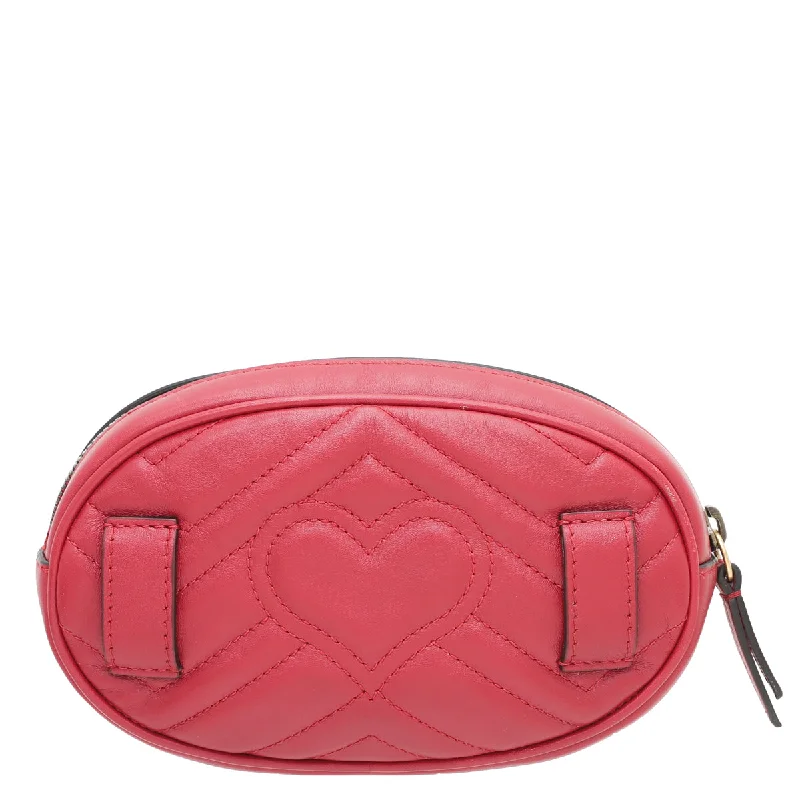 Women Gucci Sylvie bags with a crystal - embellished web stripeGucci Red GG Marmont Belt Bag