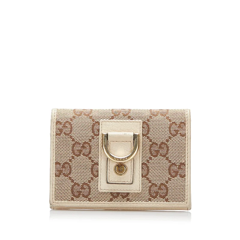 Gucci handbags for women with a back - zip pocketGucci GG Canvas D-Ring Card Holder