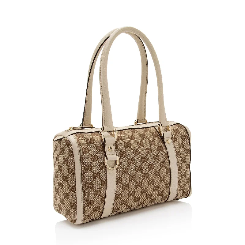 Women Gucci bags with a zippered interior pocketGucci GG Canvas Abbey Small Boston Bag (9Sy7AQ)