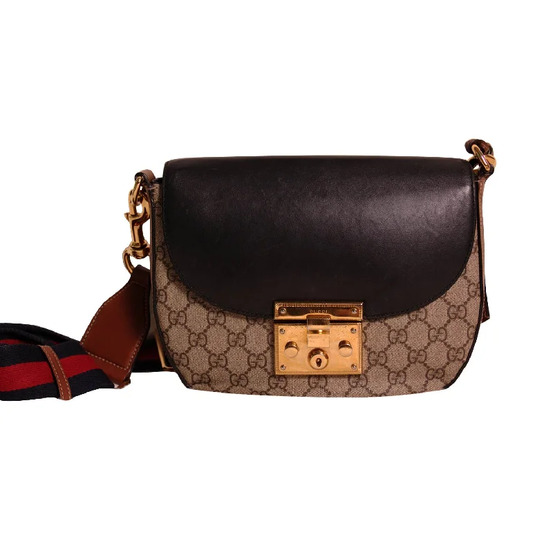 Ladies Gucci shoulder bags with a wide - width strapGucci Signature Padlock Small Crossbody Bag