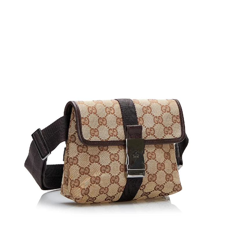 Gucci handbags for women with a back - zip pocketGucci GG Canvas Belt Bag (SHG-PCSuFp)