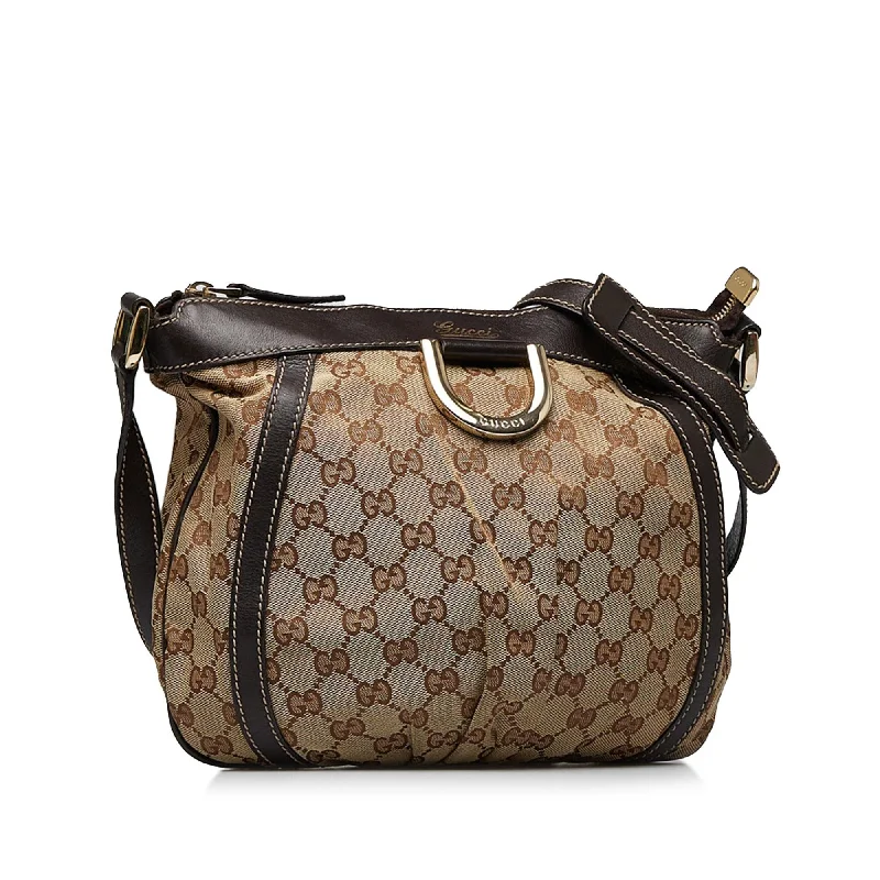 Gucci tote bags for women with a printed Gucci logoGucci GG Canvas Abbey D-Ring Crossbody Bag (EbPCp4)