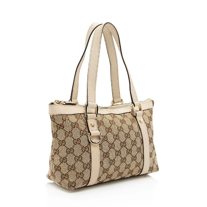 Women Gucci Sylvie bags with a crystal - embellished web stripeGucci GG Canvas Abbey Small Tote (igNoy2)