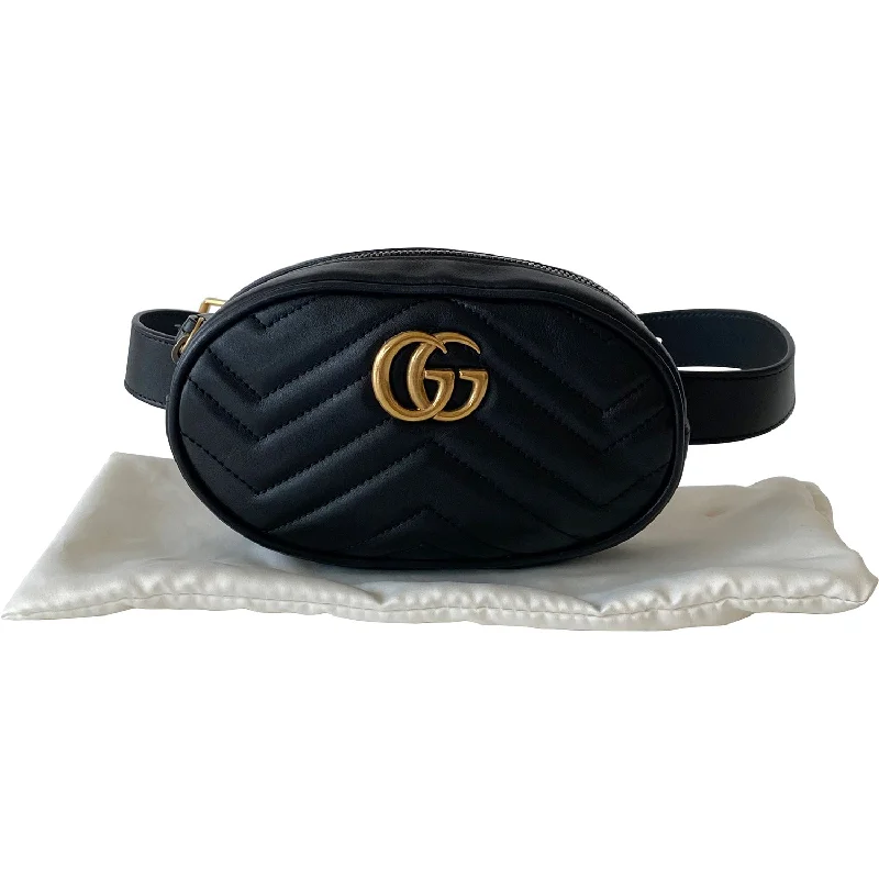 Gucci tote bags for women with a printed Gucci logoGucci Marmont Matelassé Leather Belt Bag