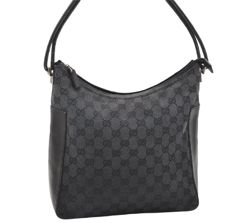 Ladies Gucci Dionysus bags with a chain - link shoulder strapAuthentic GUCCI Shoulder Hand Bag Purse GG Canvas Leather 0013766 Black 4523K