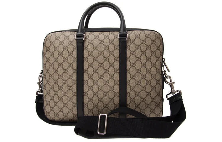 Medium - sized Women Gucci handbags for everyday useMen's GUCCI Logo Canvas Ebony / Black Handbag 450944-K5RLN-9769