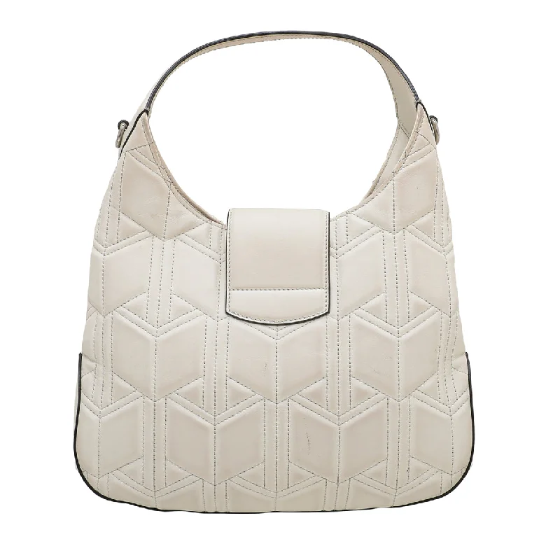 Women Gucci bags with interlocking G hardware for a classic lookGucci White Quilted Dionysus Hobo Bag