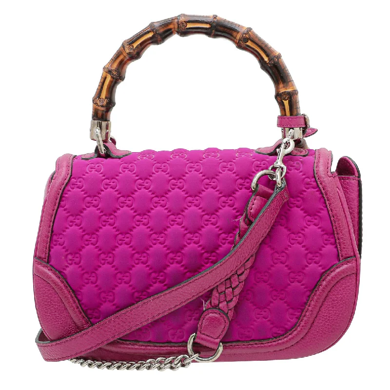 Gucci Dionysus bags for women with tiger - head claspsGucci Magenta GG Neoprene New Bamboo Top Handle Bag