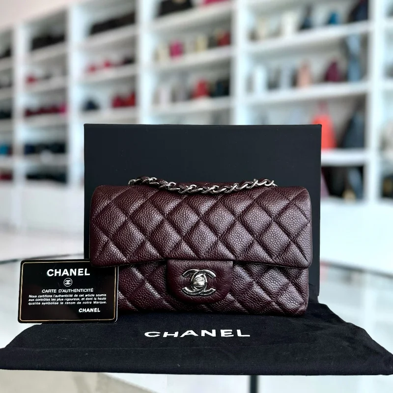 Chanel Limited Edition Handbag for CollectorsCaviar Mini Classic Flap 20CM Quilted Calfskin Burgundy SHW No 20