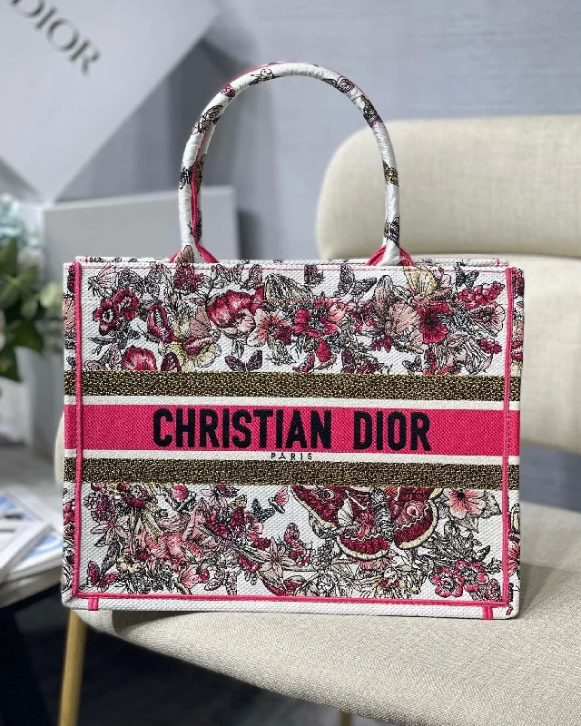 Christian Dior handbags with a back - pocket for quick storageChristian Dior MeChristian Diorum Book Tote Pink Multicolor, For Women,  Handbags 14in/36cm