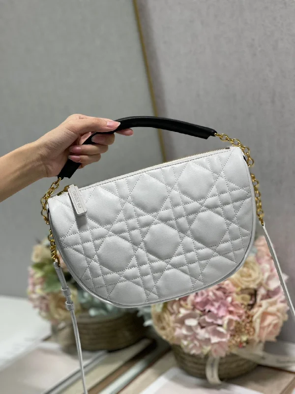 Christian Dior handbags with a back - pocket for quick storageChristian Dior MeChristian Diorum Vibe Hobo Bag White Cannage