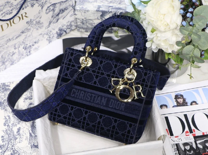 Trendsetting Christian Dior crossbody bags with a colorful strapChristian Dior MeChristian Diorum Lady D-Lite Bag Blue For Women 9.5in/24cm