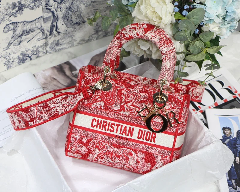 Stylish Christian Dior shoulder bags with a tassel - adorned zipperChristian Dior MeChristian Diorum Lady D-Lite Bag Red, For Women,  Handbags 24cm/9.5in