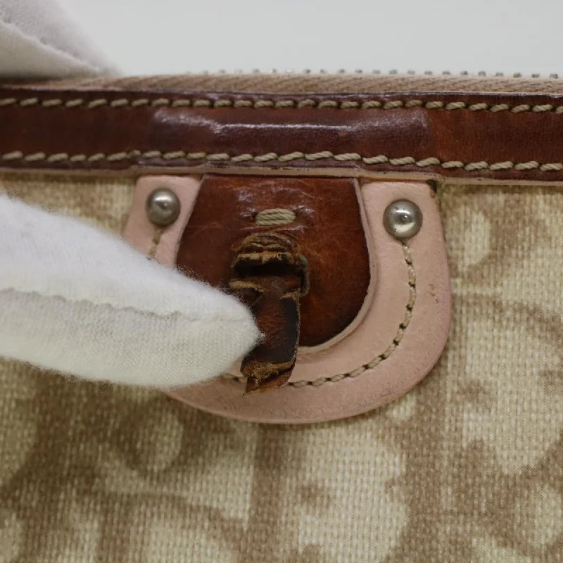 Christian Dior Saddle bags with a distressed leather finishCHRISTIAN DIOR Trotter Canvas Shoulder Bag Beige  yk6960