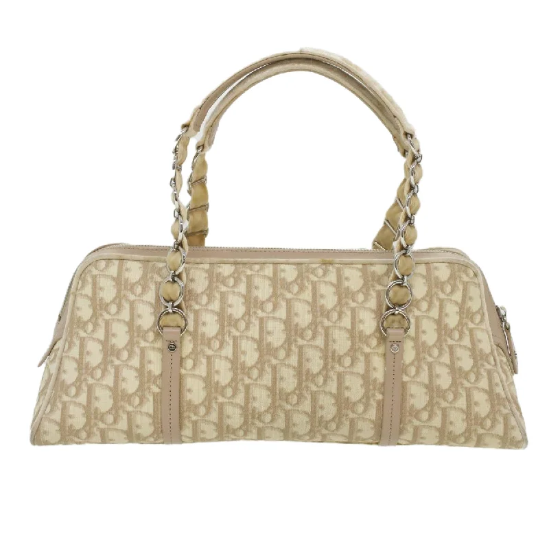 Christian Dior handbags with a snap - button closure and a decorative buckleCHRISTIAN DIOR trotter romantic Flower Shoulder Bag Beige 03-BO-1025  37747