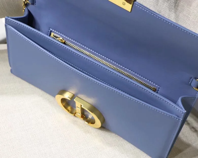 Stylish Christian Dior shoulder bags with a tassel - adorned zipperDior 30 Montaigne Clutch Bag In Denim Blue Calfskin